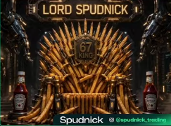 The empty throne of Lord Spudnick, bearing the plaque: 67 King